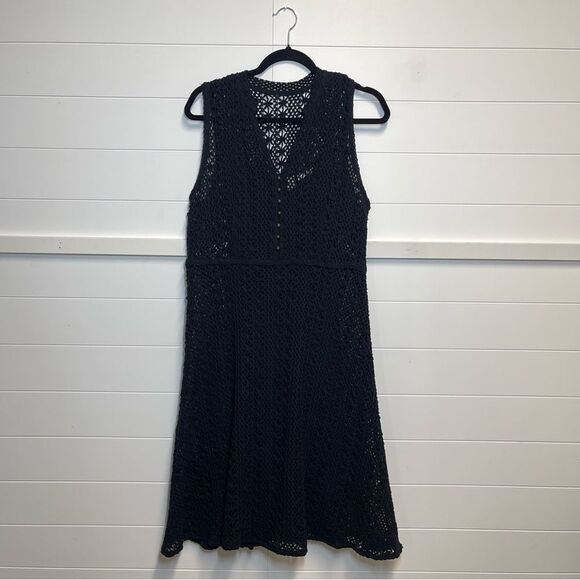 Meadow Rue by Anthropologie Black Sleeveless Crochet Dress Size 12 - Picture 8 of 16